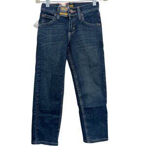 Lee Boys Relaxed Fit Jeans Adjustable Waistband Size 8S Dark Wash Cotton Blend